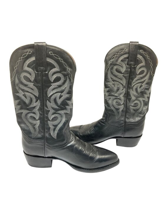 Dan Post Men\'s Milwaukee Round Toe Western Boots DP2110 Black-Leather Size 8.5D